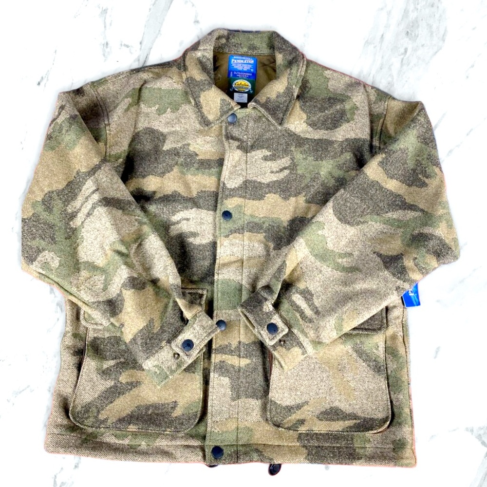 Men’s Vintage Cabelas 100% virgin wool Pendleton Outdoorsman Camo jacket